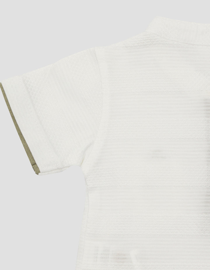 Little M Stripe Henley Kaos Bayi Laki-laki