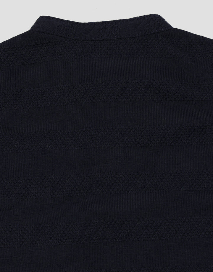 Little M Henley Stripe Tekstur Tawon Kaos Anak Laki-Laki