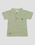 Little M Henley Stripe Textured Boys T-Shirt