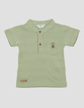 Little M Henley Stripe Tekstur Kaos Anak Laki-Laki