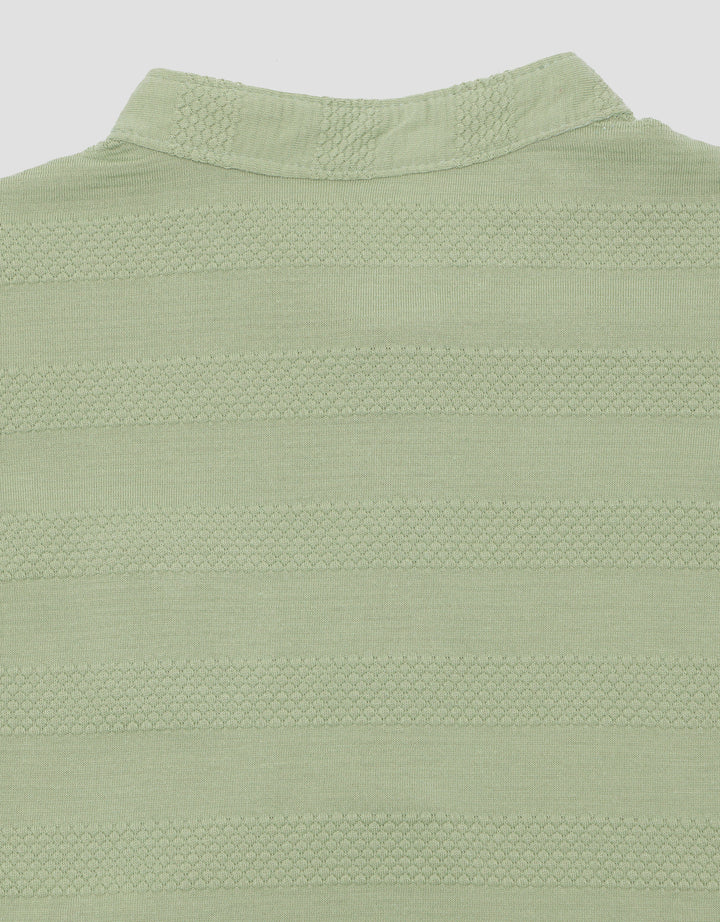 Little M Henley Stripe Textured Boys T-Shirt