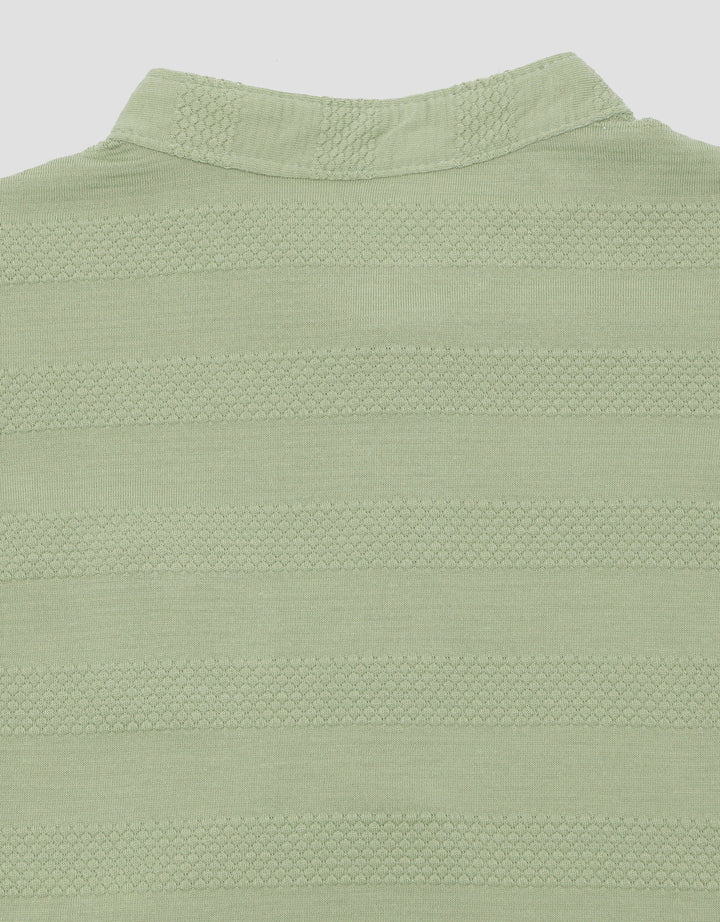 Little M Henley Stripe Tekstur Kaos Anak Laki-Laki