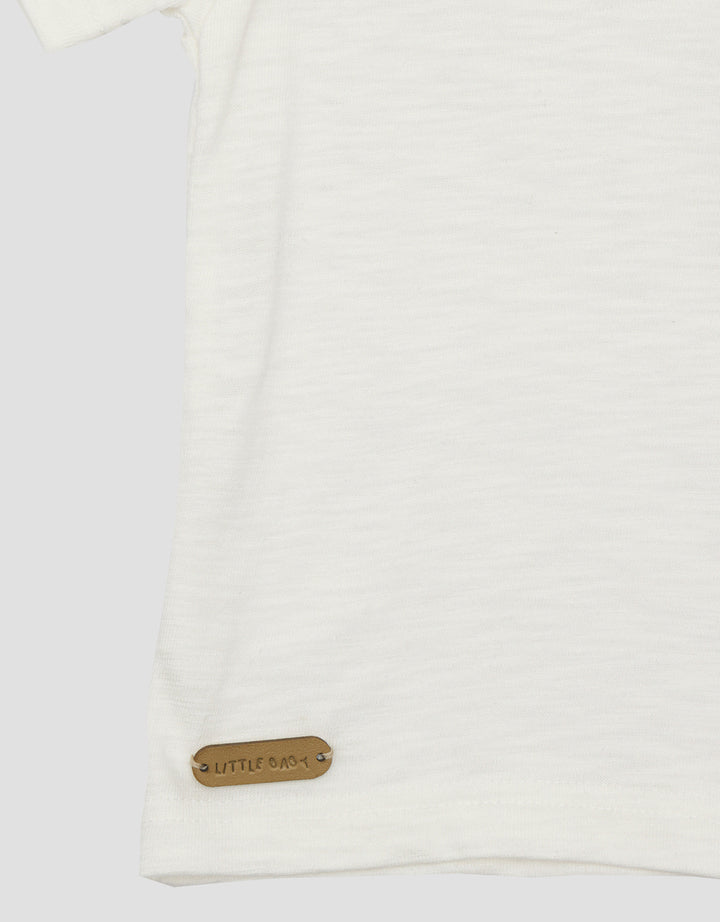 Little M Slub Combi Woven Boys T-Shirt Pocket