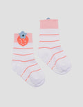 Pipiniko Singel Strawberry Flower Kaus Kaki Anak Perempuan