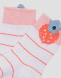 Pipiniko Singel Strawberry Flower Kaus Kaki Anak Perempuan