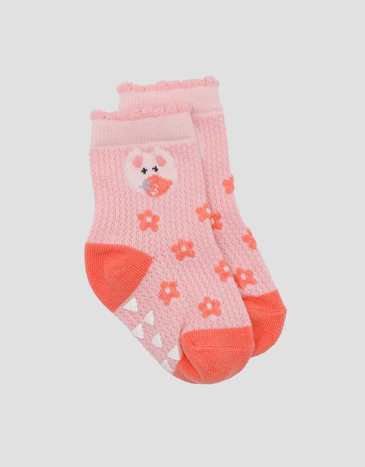 Pipiniko Print Strawberry Flower Kaus Kaki Anak Perempuan