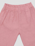 Little M Waffle With Pants Woven Baby Girl Clothes Set
