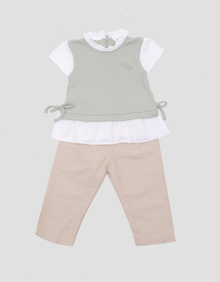 Little M Waffle Girls Clothing Set