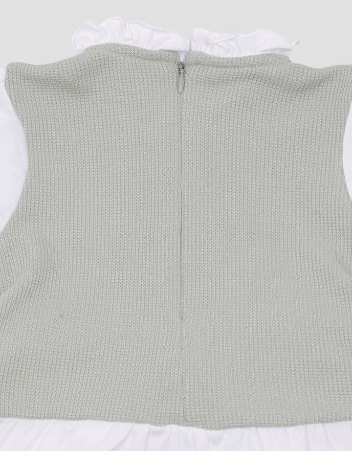 Little M Waffle Pakaian Setelan Anak Perempuan