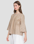 St. Yves Cropped Eyeled With Flare Sleeve Blouse Wanita