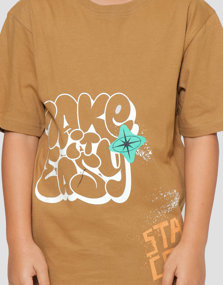 Nevada Print Take It Easy Kaos Lengan Pendek Anak Laki-Laki