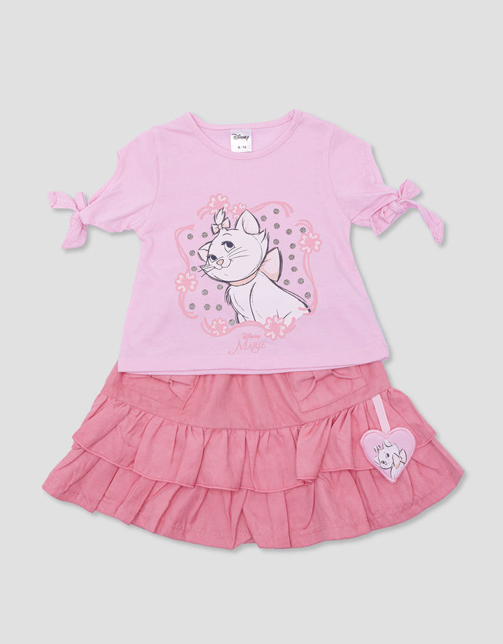 Disney Marie Ruffle Skirt Baju Set Bayi Perempuan