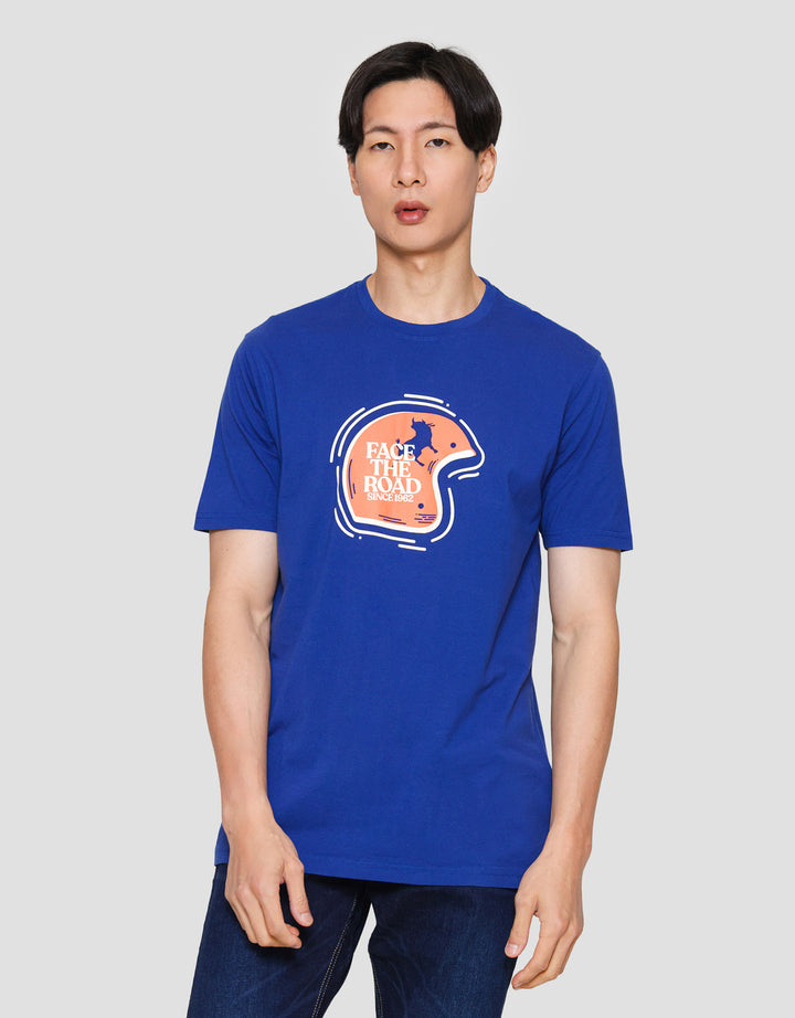 Lois Ksl2370 Print Face The Road Kaos Lengan Pendek Pria