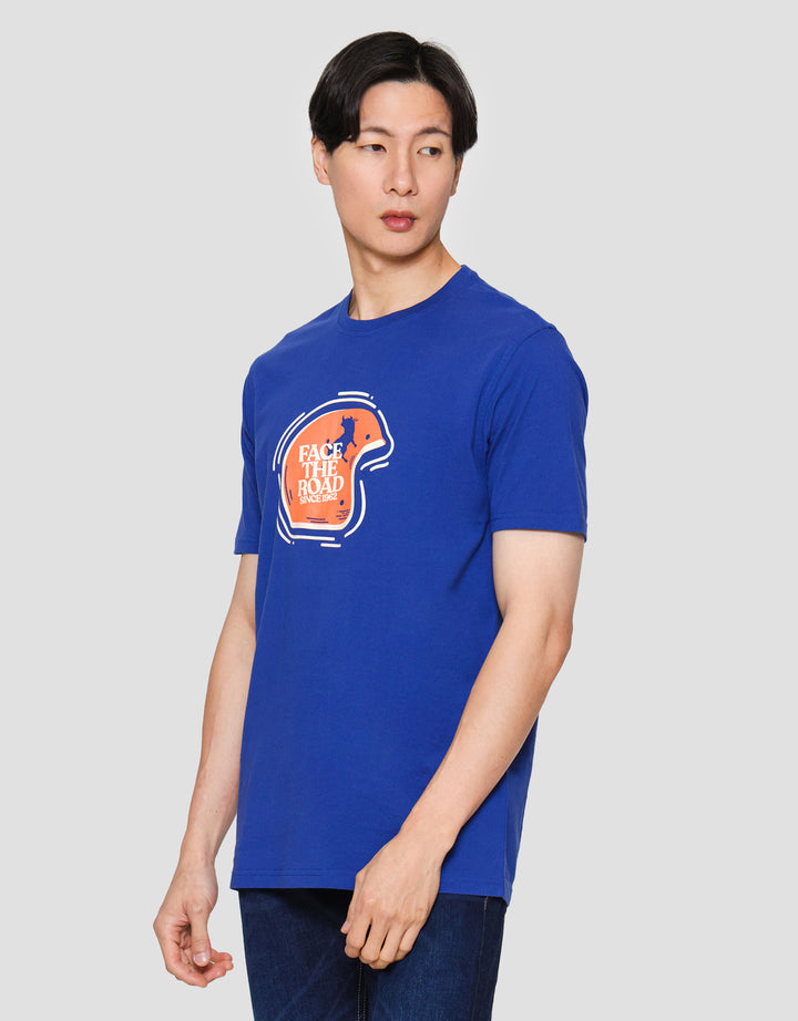 Lois Ksl2370 Print Face The Road Kaos Lengan Pendek Pria