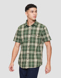Lois Print Check Kemeja Lengan Pendek Pria
