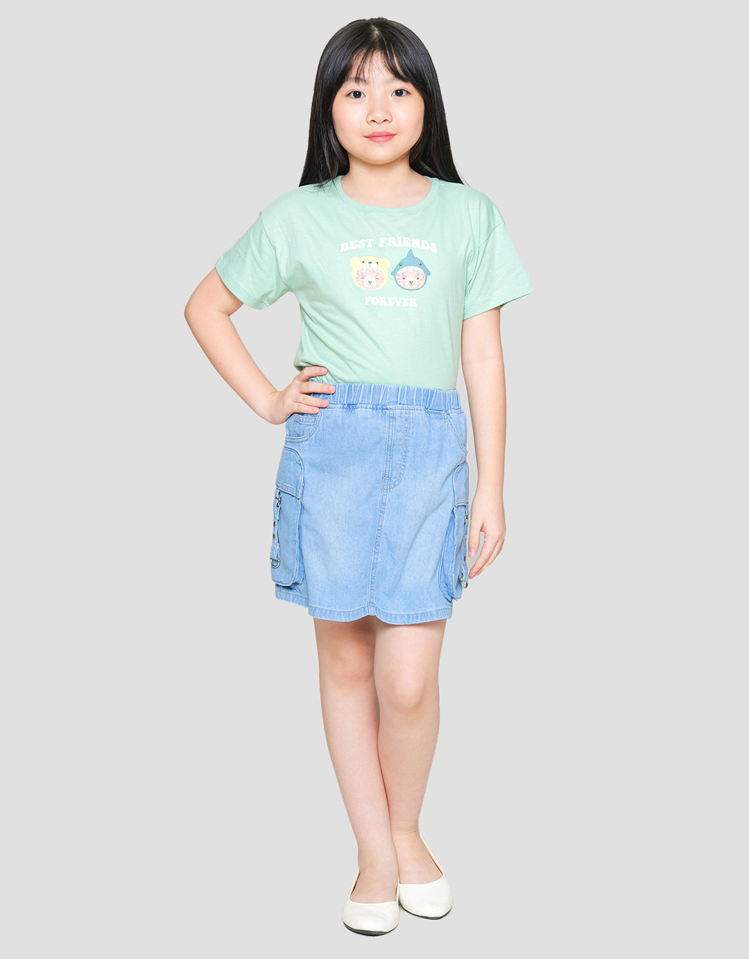 Nevada Kantong Kargo Oval Skort Anak Perempuan