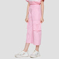 Nevada Woven Wideleg Cargo Ring Strap Girls Long Pants