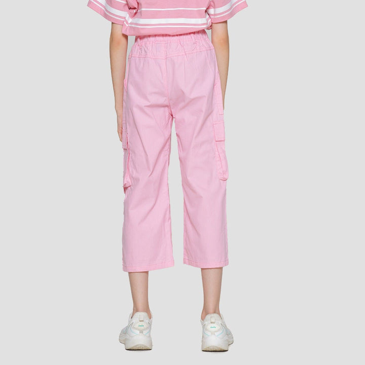 Nevada Woven Wideleg Cargo Ring Strap Girls Long Pants