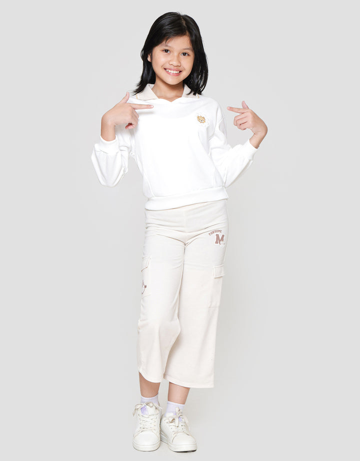 Nevada Kerah Bear Flower Sweater Anak Perempuan