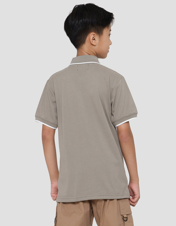 Nevada Wangki Solid Kaos Kerah Lengan Pendek Anak Laki-Laki