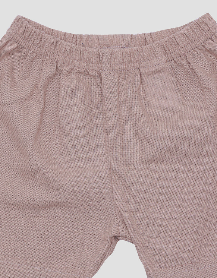 Little M Raglan Waffle With Button Baju Set Anak Laki-Laki