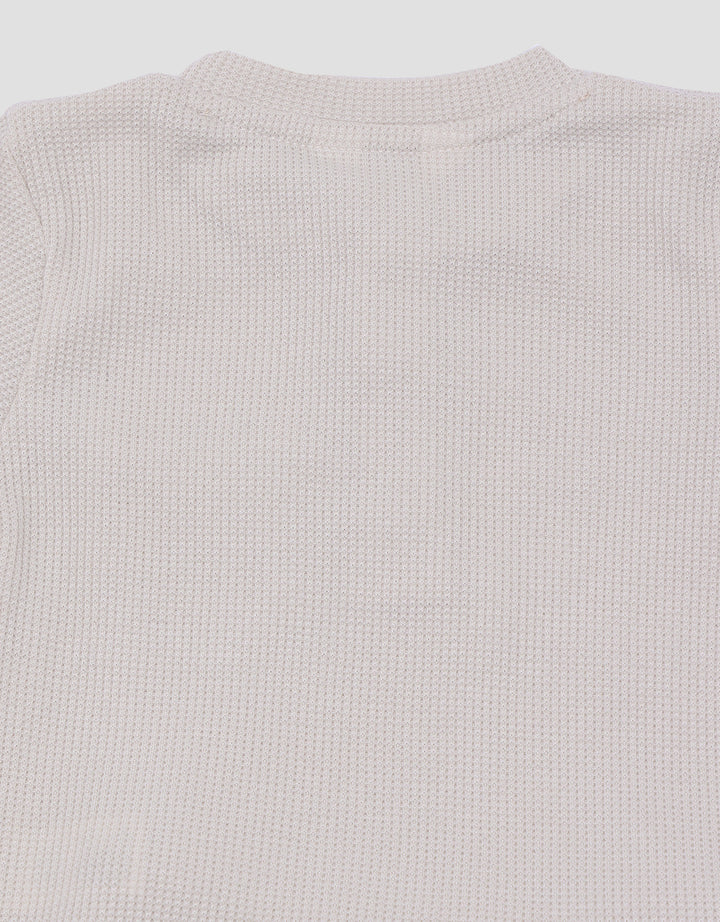 Little M Raglan Waffle With Button Baju Set Anak Laki-Laki