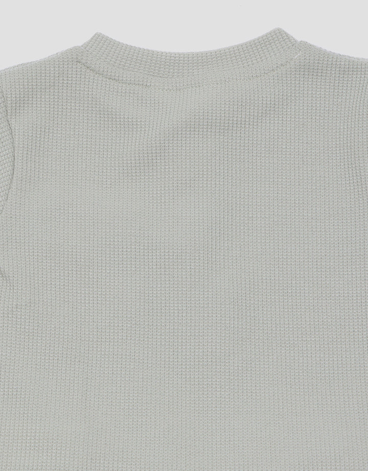 Little M Raglan Waffle With Woven Pakaian Setelan Anak Laki-laki