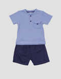 Little M Waffle With Button Boys Clothes Set