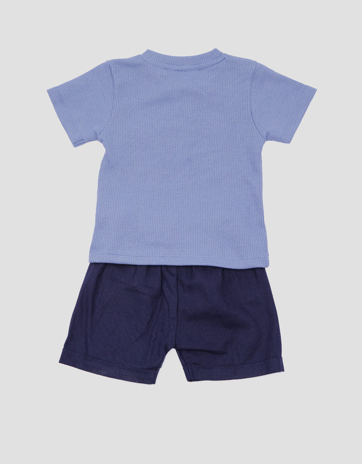 Little M Waffle With Button Boys Clothes Set
