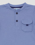 Little M Waffle With Button Baju Set Anak Laki-Laki