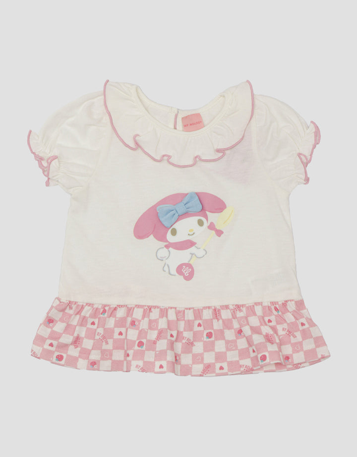 Pipiniko Melody Kotak-Kotak Kaos Anak Perempuan