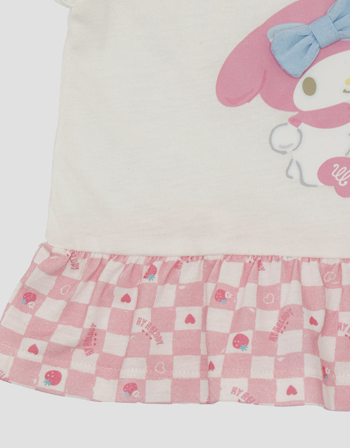 Pipiniko Melody Kotak-Kotak Kaos Anak Perempuan