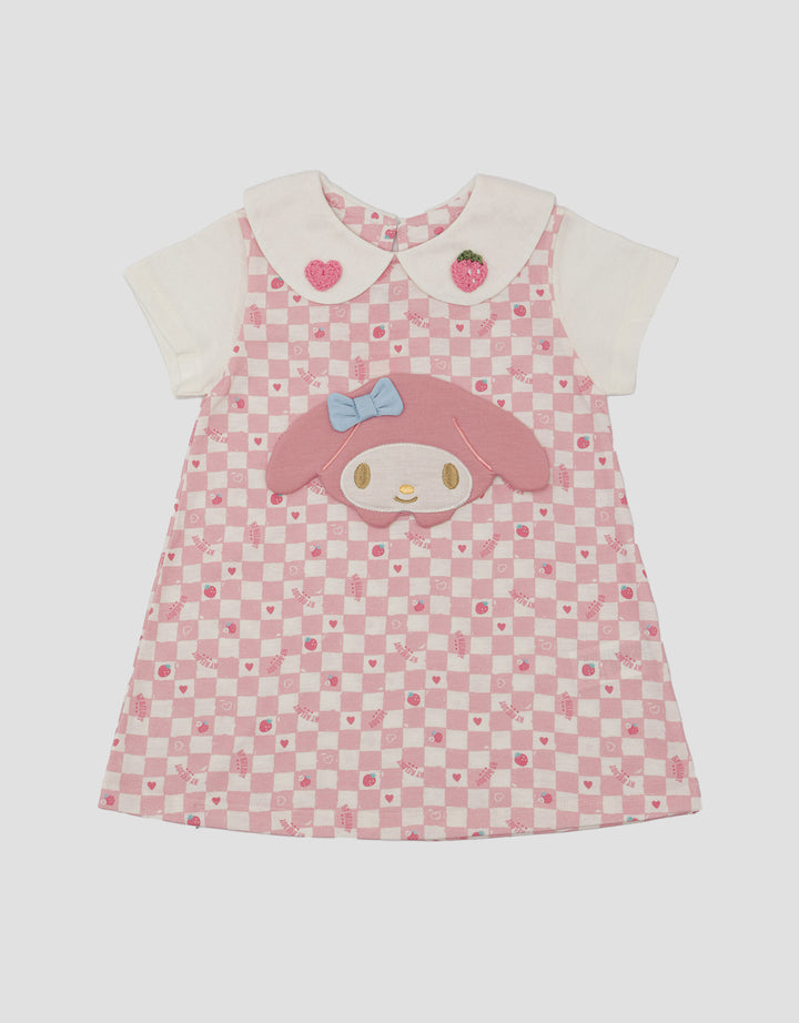 Pipiniko My Melody Kotak-Kotak Midi Dress Anak Perempuan
