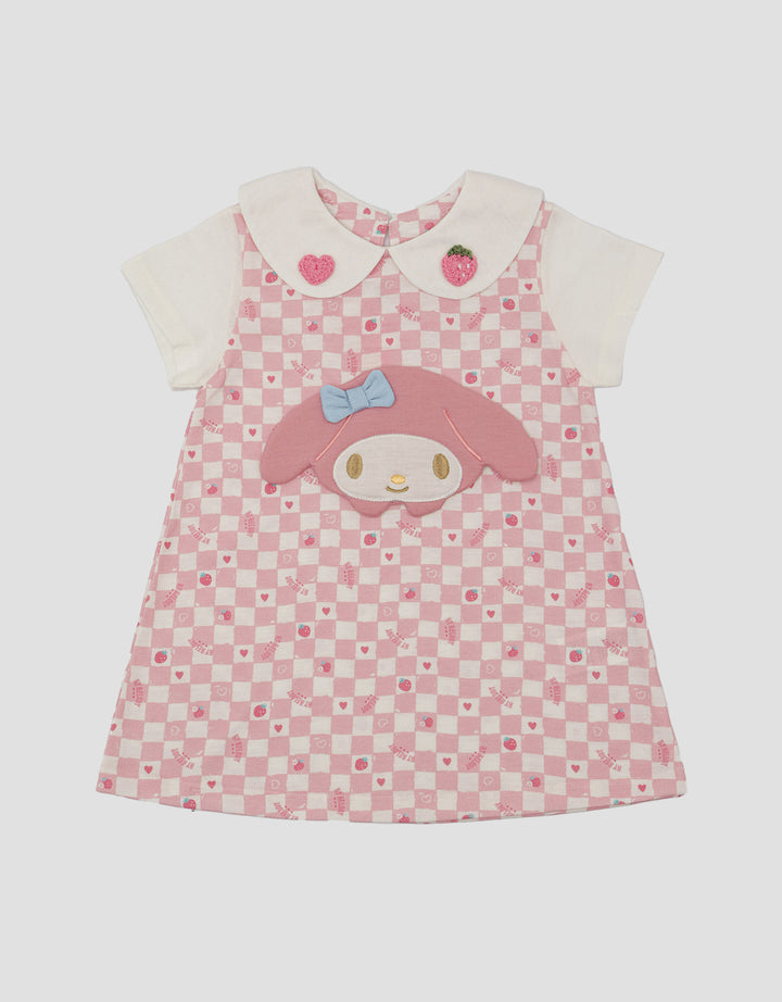 Pipiniko My Melody Kotak-Kotak Midi Dress Anak Perempuan