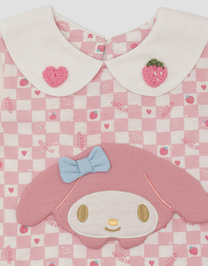 Pipiniko My Melody Kotak-Kotak Midi Dress Anak Perempuan