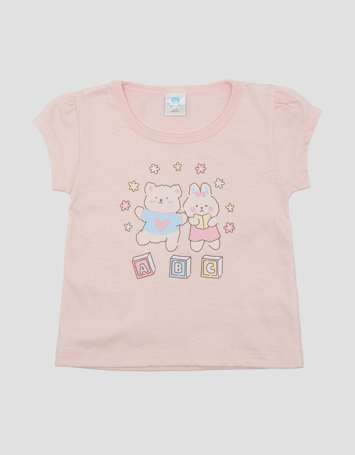 Pipiniko Print Bear Abc Kaos Anak Perempuan