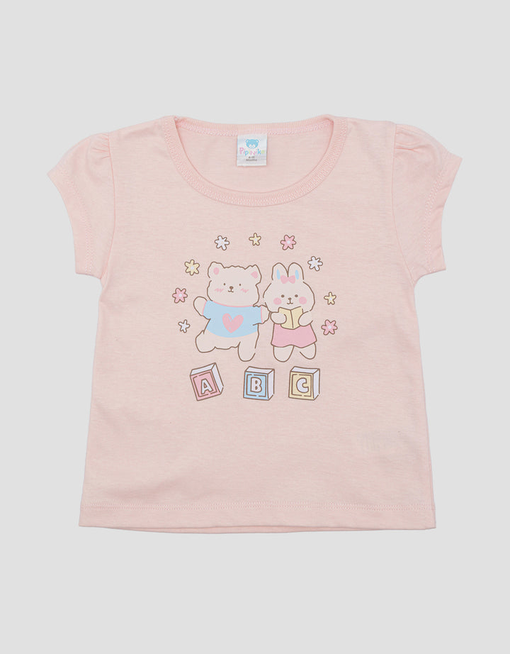 Pipiniko Print Bear Abc Kaos Anak Perempuan