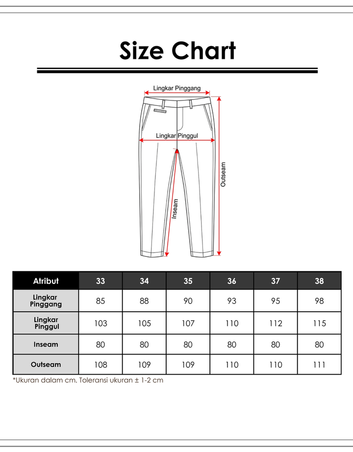 Cardinal Casual Celana Zipper Celana Chinos Pria