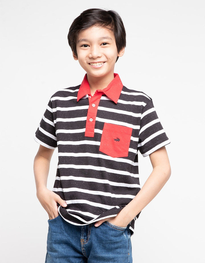 Crocodile Junior Polo Shirt Stripe With Pocket