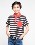 Crocodile Junior Polo Shirt Stripe With Pocket