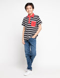 Crocodile Junior Polo Shirt Stripe With Pocket