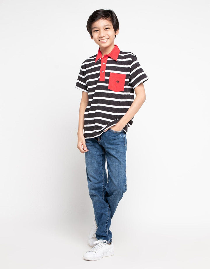 Crocodile Junior Polo Shirt Stripe With Pocket