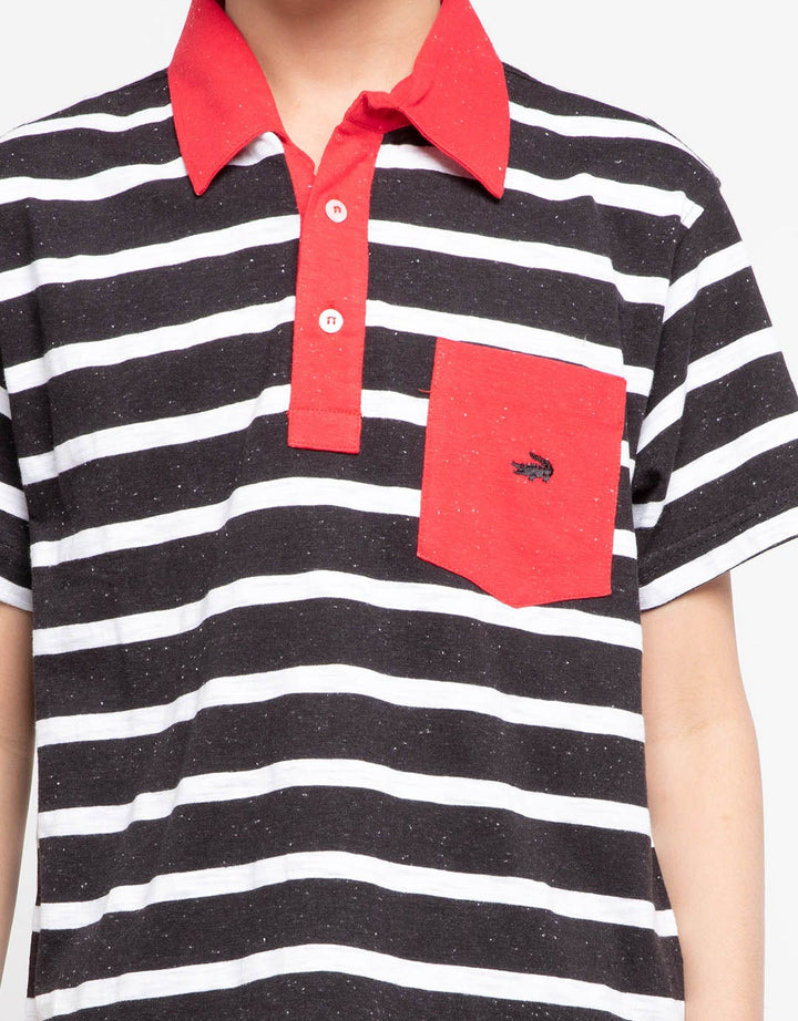 Crocodile Junior Polo Shirt Stripe With Pocket