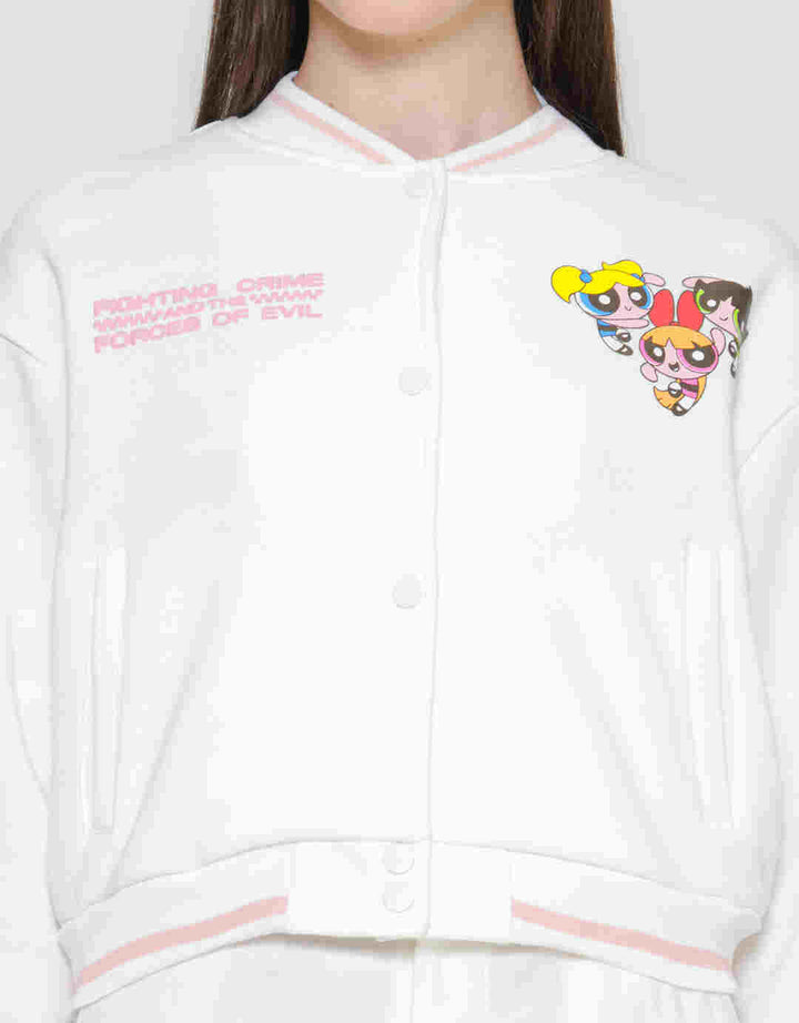 NEVADA FLEECE VARSITY POWERPUFF GIRLS JAKET WANITA