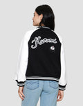 Nevada Fleece Reg Zipper Varsity Kuromi Jaket Wanita