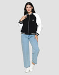 Nevada Fleece Reg Zipper Varsity Kuromi Jaket Wanita