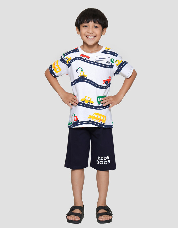 Little M Traffic Car Pakaian Setelan Anak Laki-laki