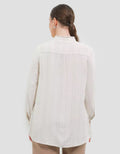 Expand Hinora Blouse Earth Tone Striped Wanita