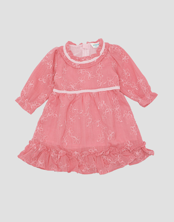 Little M Bamus Bordir Bunga Midi Dress Bayi Perempuan