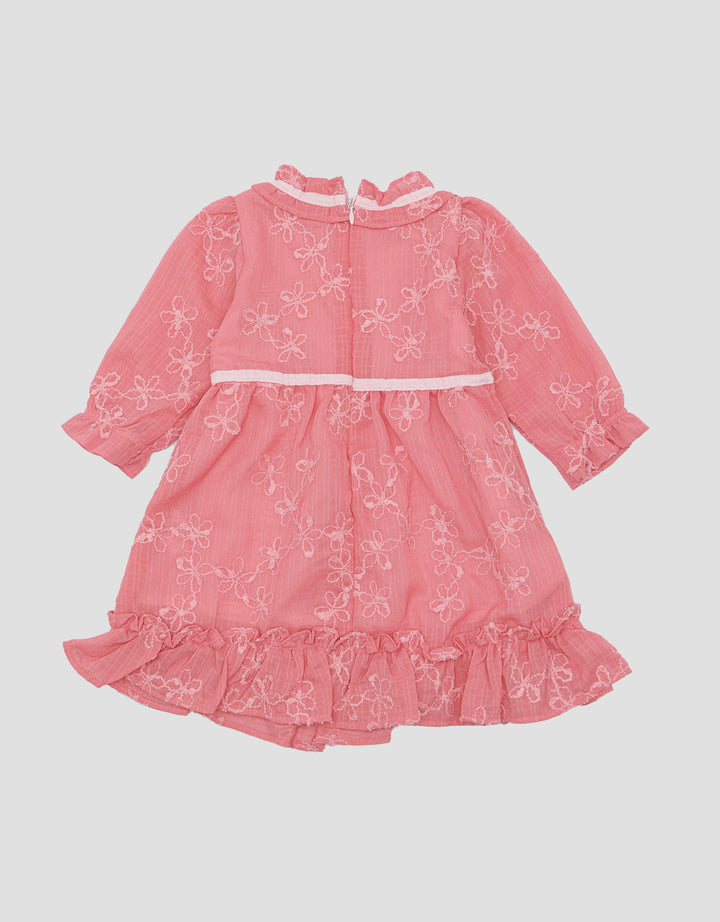 Little M Bamus Bordir Bunga Midi Dress Bayi Perempuan